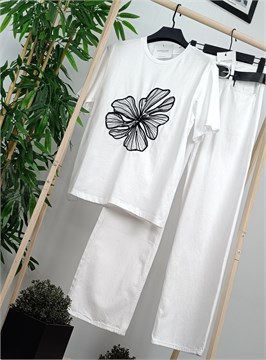 Джинсы белые WIDE LEG 1495 2624